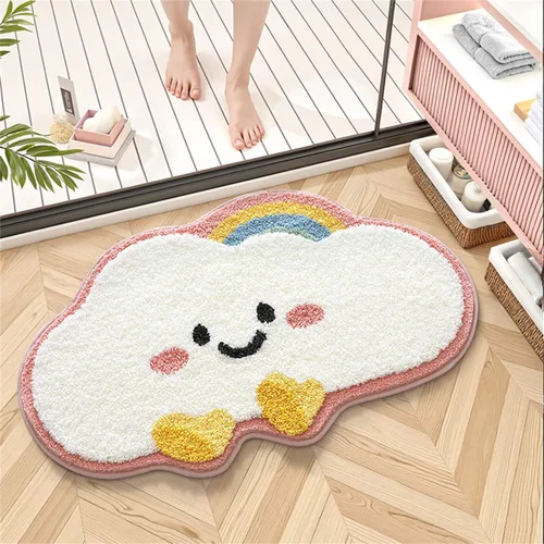 Miniatura 11 de Ankah Alfombras de baño, lujosas alfombras de ducha de microfibra suave y peluda, absorbentes y antideslizantes, alfombras de felpa para ducha