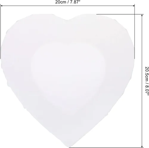 Miniatura 2 de PATIKIL Paquete de 4 paneles de madera con forma de corazón de 8 x 8 pulgadas, paneles de arte en blanco estirados para pintura acrílica, óleo