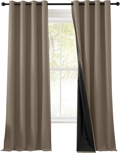 Miniatura 13 de RYB HOME Cortinas negras 100% opacas de 84 pulgadas de largo para dormitorio, sala de estar, cortinas de oscurecimiento de habitación para Negro
