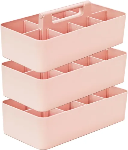 Miniatura 26 de Cesta grande portátil, divisores DIY, 8 compartimentos, organizador para suministros escolares, de oficina, para el hogar y negocios, cesta portátil