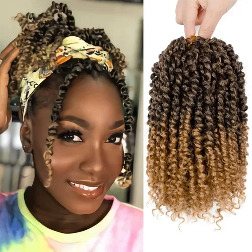 Miniatura 58 de Pelo de Passion Twist – 8 paquetes de 18 pulgadas Passion Twist Crochet para mujeres, cabello rizado pretrenzado Passion Twists extensiones de #2