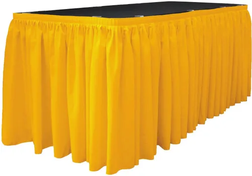 Miniatura 24 de LA Linen Falda de mesa de popelina de poliéster para mesas rectangulares, tela plisada para banquetes de boda, 14 pies por 29 pulgadas de largo