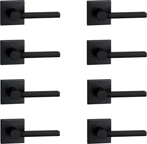 Miniatura 14 de NEWBANG Palanca de puerta de cama/baño para privacidad Baño e interior Manija de cerradura de puerta en negro mate envejecido, HD1601-DB-BK-1P