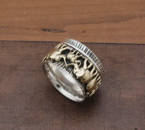 Miniatura 48 de Boho Spinner Ring, Mothers Day Gift, Silver 925 Women Ring, Sterling Silver 925 Ring, Fidget Spinner Ring,Women Silver Anxiety Ring