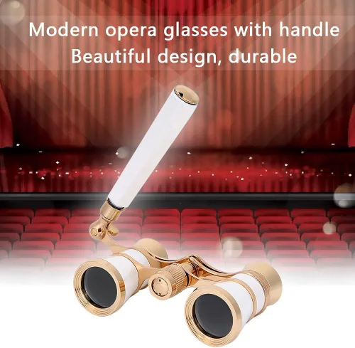 Miniatura 7 de Lentes binoculares de ópera para telescopio, 3 x 25, mini gafas de teatro portátiles con transporte, binoculares de teatro compacto con mango