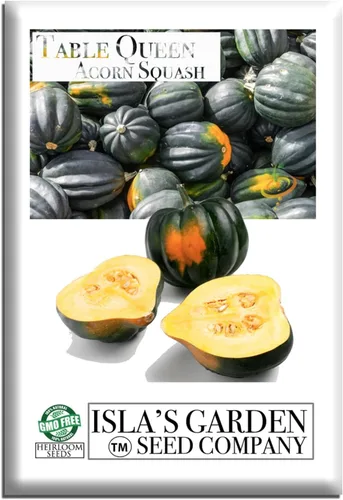 Table Queen - Semillas de calabaza de invierno de bellota para plantar, más de 30 semillas de reliquia por paquete, semillas de jardín de (Isla's