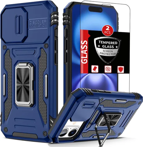 Miniatura 18 de Funda para iPhone 12 Pro Max con 2 protectores de pantalla, cubierta deslizante integrada para cámara para 12Pro Max, funda para teléfono