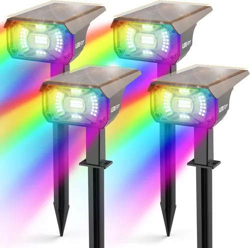 Miniatura 17 de LEREKAM 40 focos LED, IP65, impermeables, con energía solar, 2 en 1, luz de pared, luces de paisajismo al aire libre, encendido/apagado automático