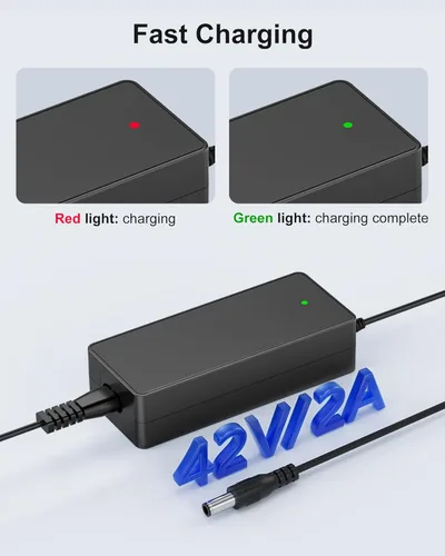 Miniatura 4 de WUKUR Cargador de 42V 2A para scooters eléctricos Gotrax compatible con GoTrax GXL V2, G2, G3, G4, Apex, Glider, XR Elite, XR Ultra, adaptador
