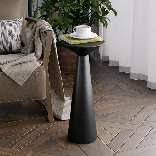 Miniatura 5 de COZAYH Farmhouse Mesa Auxiliar Alta con Pedestal Mesa Pequeña de Madera Maciza para Martini Soporte para Plantas Mesa Redonda Moderna para Bebidas