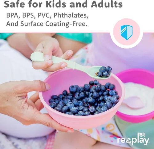 Miniatura 2 de Re-Play Cuencos para niños pequeños de 20 onzas para aperitivos y comidas diarias, aptos para lavavajillas y microondas, fabricados en Estados