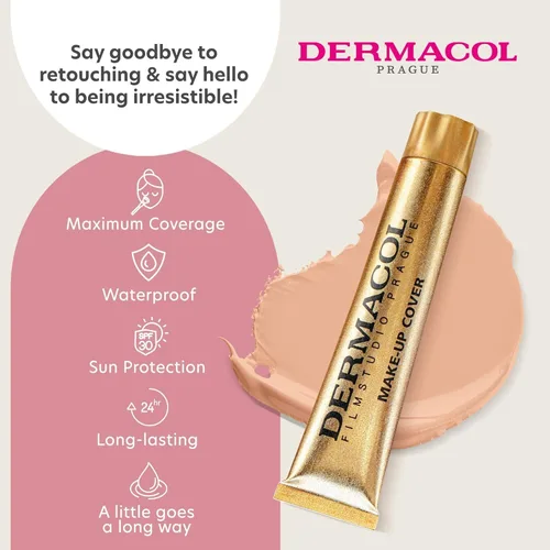 Miniatura 4 de Dermacol - Base de maquillaje líquida de cobertura completa mini 13g, base líquida mate con SPF 30, base resistente al agua para piel grasa, acné