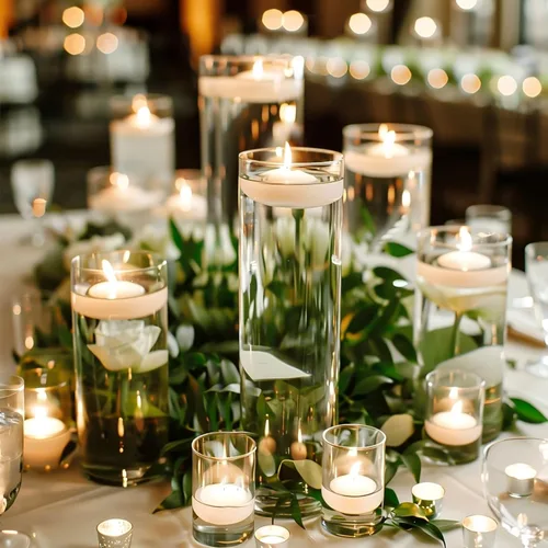 Miniatura 4 de UPBUD 12 piezas de jarrones cilíndricos de vidrio para centros de mesa Jarrón de flores alto de 10 pulgadas para decoraciones de boda, portavelas