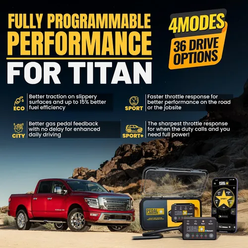 Miniatura 5 de PEDAL COMMANDER Controlador de respuesta del acelerador para Nissan Titan Trucks 2016-2024 Compatible con: 2ª generación, A61, S, SV, PRO-4X, SL