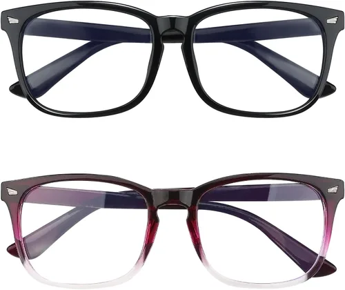 Miniatura 12 de Gafas con filtro de luz azul, paquete de 2 lentes de luz azul para hombre, anteojos de luz azul para mujer, anteojos con luz azul para fatiga ocular
