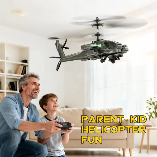 Miniatura 5 de XIKOTEC Helicóptero RC, Juguete de Helicóptero a Control Remoto para Niños, Principiantes y Adultos con Retención de Altitud, Giroscopio y Luz LED