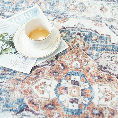 Miniatura 4 de Alfombra lavable para pasillo, de cocina, para entrada, alfombra suave vintage, antideslizante para interiores, para baño, sala de estar y Ladrillo