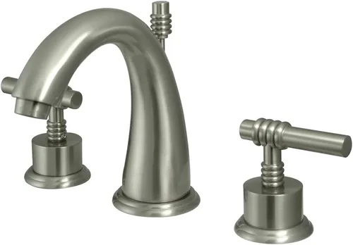 Kingston Brass KS2968ML Milano - Grifo de lavabo con manija de palanca de metal, níquel cepillado