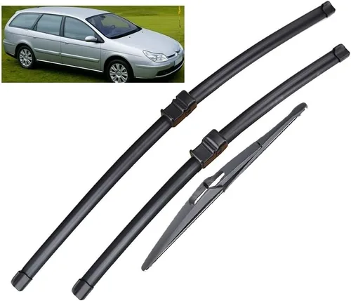 Juego de limpiaparabrisas LHD delantero y trasero compatible con Citroen C5 Estate 2004-2007 limpiaparabrisas de 26 pulgadas, 19 pulgadas, 12