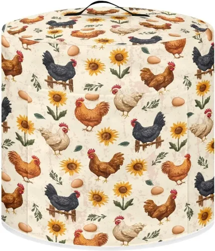 Miniatura 34 de Suobstales Cubierta antipolvo con estampado de girasol para olla instantánea de 6 cuartos de galón, diseño de nota musical, cubierta de olla a Nota