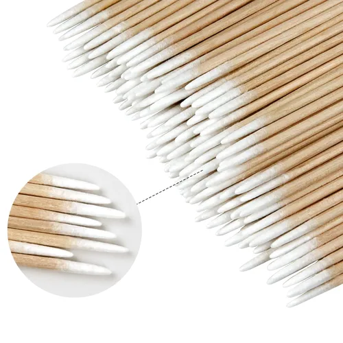 Miniatura 3 de Eyxformula 600 hisopos de algodón Microblading, hisopos de algodón puntiagudos de 4 pulgadas, puntas de precisión aplicador de palos de madera