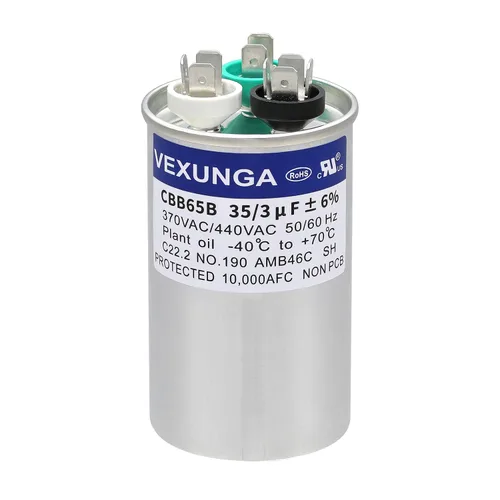 Miniatura 6 de VEXUNGA - 25/5 uF 25+5 MFD 370V o 440V Condensadores redondos de arranque dual 25 5 uF 370 440 Volt VAC CBB65 Condensadores para acondicionador