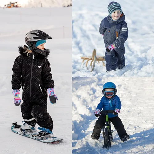 Miniatura 5 de EGOJIN Guantes cálidos de invierno para niños, guantes de esquí de nieve para clima frío, resistentes al viento, impermeables, compatibles con 3M