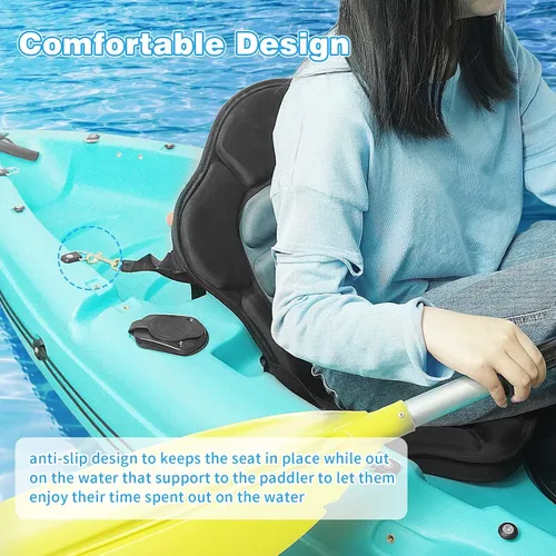 Miniatura 4 de Asiento de kayak acolchado de lujo para barco de pesca, asiento de canoa sentado en la parte superior, cómodo soporte de respaldo universal