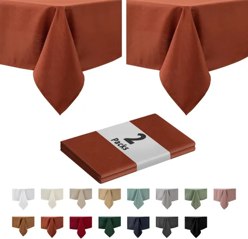 Miniatura 11 de maxmill - Mantel cuadrado de textura sluby, resistente a las manchas, impermeable, resistente a las arrugas, mantel de tela lavable suave, mantel