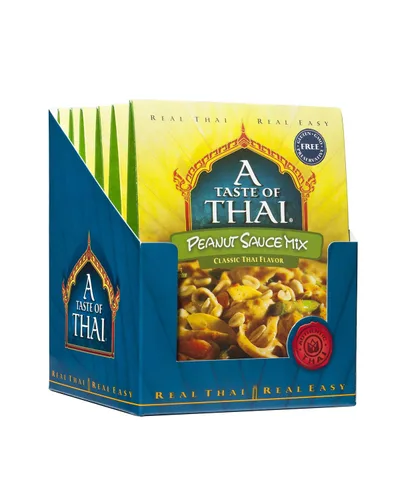 Miniatura 2 de A Taste of Thai Paquetes de mezcla de salsa de maní Auténtica salsa de estilo tailandés con maní molido y especias tradicionales Listo