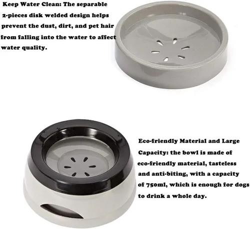 Miniatura 3 de Love Dream Cuenco de agua para perros sin derrames, alimentador de agua lento sin goteo, dispensador de agua para mascotas, dispensador de agua