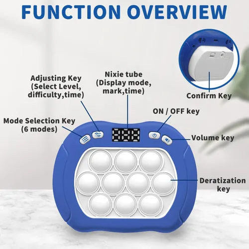 Miniatura 6 de Intoypad Juguete para ansiedad con luz para niños, 6 modos de pantalla LED, controlador de juegos de empuje rápido, juego eléctrico para reventar