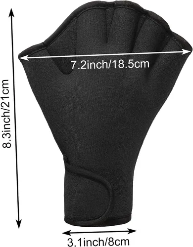 Miniatura 2 de Sumind 2 pares de guantes de natación de neopreno para entrenamiento acuático, guantes de neopreno, para fitness, aeróbicos acuáticos, entrenamiento