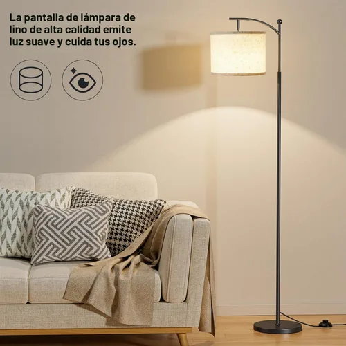 Miniatura 7 de Ambimall Lámpara de pie de 60 pulgadas con control remoto y bombilla regulable continua, temperatura de colores y brillo ajustables, lámparas de pie