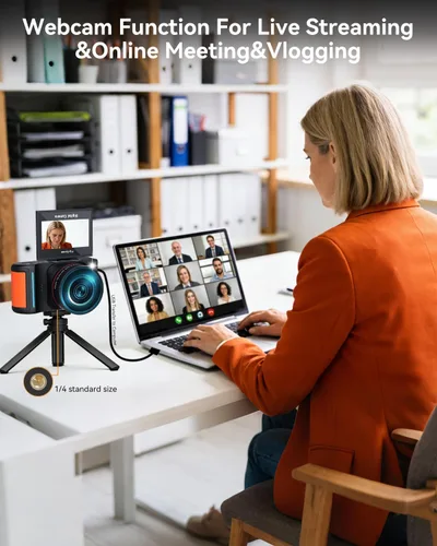 Miniatura 7 de Cámara digital 6K 96MP Vlogging Cámara para YouTube con pantalla abatible de 3 pulgadas 180° WiFi enfoque automático 18X zoom 32GB tarjeta portátil