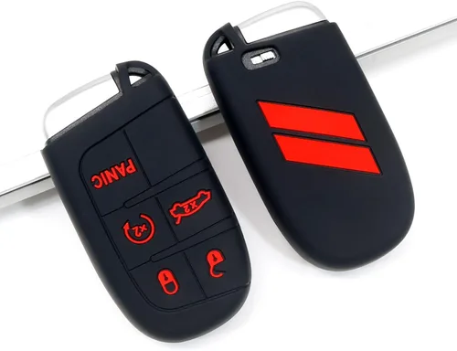 Miniatura 3 de Cubierta para llavero REMOCH para accesorios Dodge, estuche para llave de 5 botones para Dodge Charger Challenger Dart Durango Journey, control Rojo