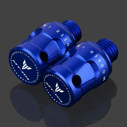 Miniatura 6 de Para MT 09 FZ09 Todo el año Motocicleta CNC M10 x 1.25 Espejo retrovisor Agujero Tapones Tornillos Espejo Retrovisor Soporte mt09 MT-09 fz 09 Azul