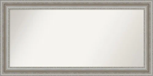 Miniatura 64 de Amanti Art Espejo de baño plateado para sobre el fregadero, 26 x 26 pulgadas, espejo cuadrado de plata antigua, marco de madera tradicional mediano