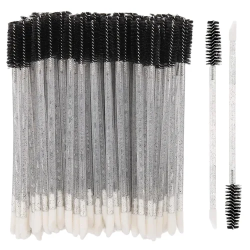 Miniatura 14 de 100 varitas de rímel desechables de doble extremo, cepillo de labios, aplicador de lápiz labial, carretes de cejas para extensiones de pestañas