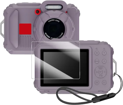 Miniatura 18 de Funda protectora de silicona para cámaras digitales Kodak Pixpro wpz2, con protector de pantalla y cordón, para accesorios Kodak Pixpro wpz2 - Negro