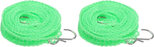 Miniatura 8 de uxcell Tendedero portátil, de nailon de 26.24 pies, resistente al viento, antideslizante, cuerda de lavado para patio, viajes al aire libre, Azul