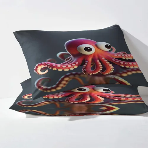 Miniatura 3 de Juego de sábanas de pulpo, tamaño individual, sábanas de dibujos animados de tentáculos, sábanas y fundas de almohada de 3 piezas, sábana bajera