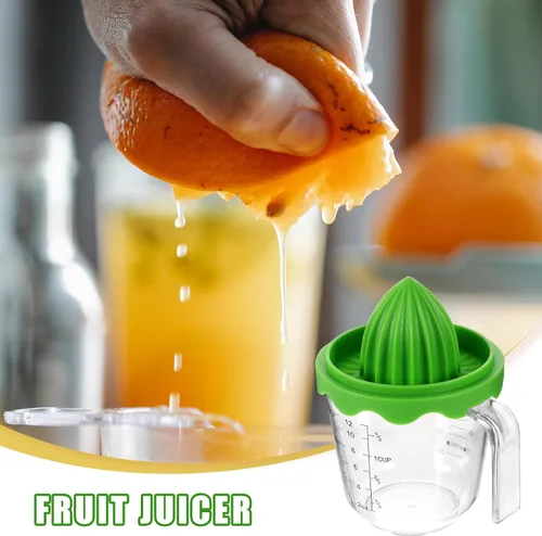 Miniatura 5 de Garneck Exprimidores manuales con taza medidora de 12 onzas – Exprimidor de mano de frutas para limón/cítricos – Pequeño extractor de jugo portátil