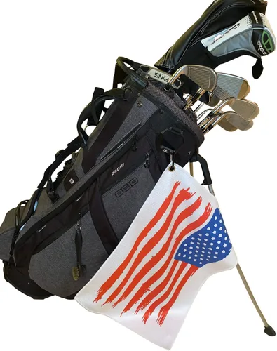 Miniatura 3 de TrueBirdie Toalla de golf con clip de la bandera americana, toallas de golf de microfibra de 24 x 16 pulgadas