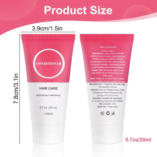 Miniatura 2 de Acondicionador de tamaño de viaje a granel envuelto individualmente, mini muestra de cabello, acondicionador de prueba para hombres y mujeres