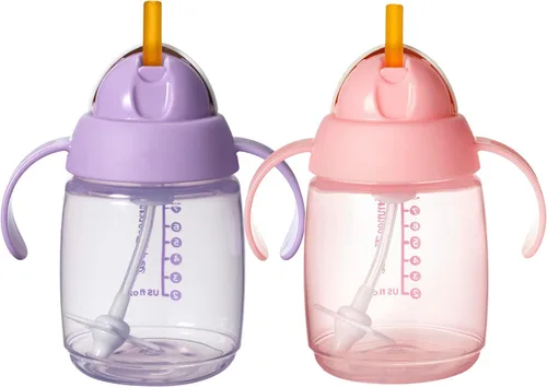 Miniatura 9 de Tommee Tippee Starter - Vaso para beber de 8 onzas para bebés y niños pequeños, con popote de silicona con peso y asas de fácil agarre, sin BPA