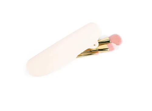 Esponja de maquillaje de viaje de silicona suave y soporte para pinceles, a prueba de polvo, maquillaje cosmético portátil para belleza facial,