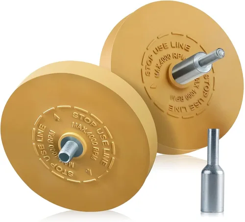 Miniatura 10 de Removedor de Calcomanías Rueda de Goma Borradora Rueda de Goma Borradora para Taladro Remueve Rayas de Automóviles Cintas de Vinilo y Adhesivos