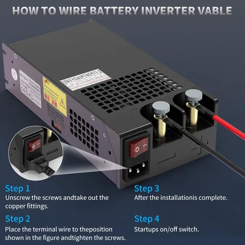 Miniatura 6 de Conversor AC a DC 800W 66.7A, fuente de alimentación de 12V, conversor adaptador transformador de 110V AC a 12V DC para RV, radio/estéreos de coche