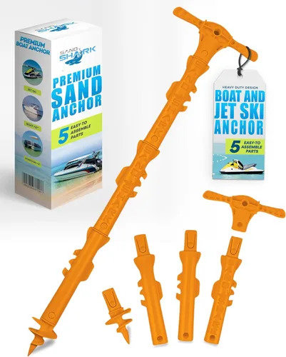 Miniatura 12 de SandShark - Anclaje para barco deportivo y anclaje para moto acuática. Poste de anclaje de agua poco profunda para barco y PWC. Kit de anclaje